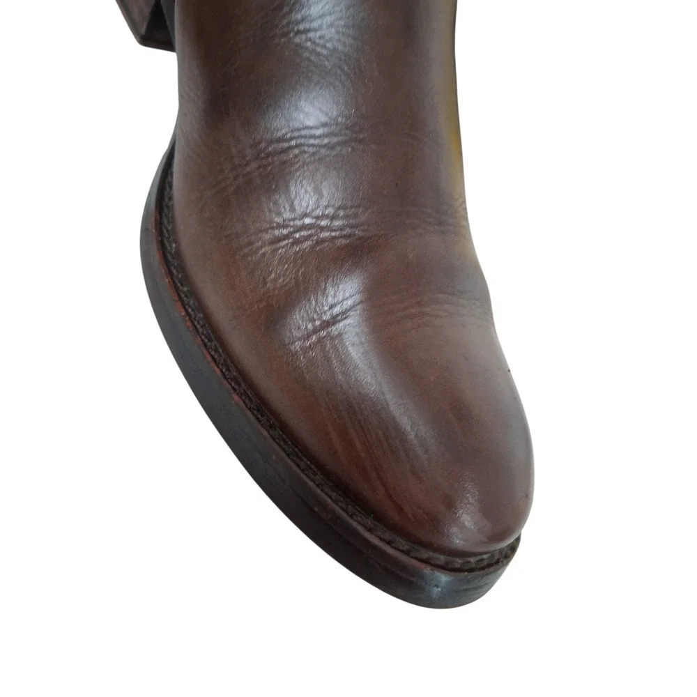 Tory Burch Brown Leather Riding Equestrian Buckle Knee High Boots Women's Size 7